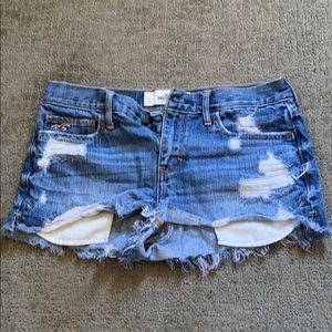 Ripped denim shorts
